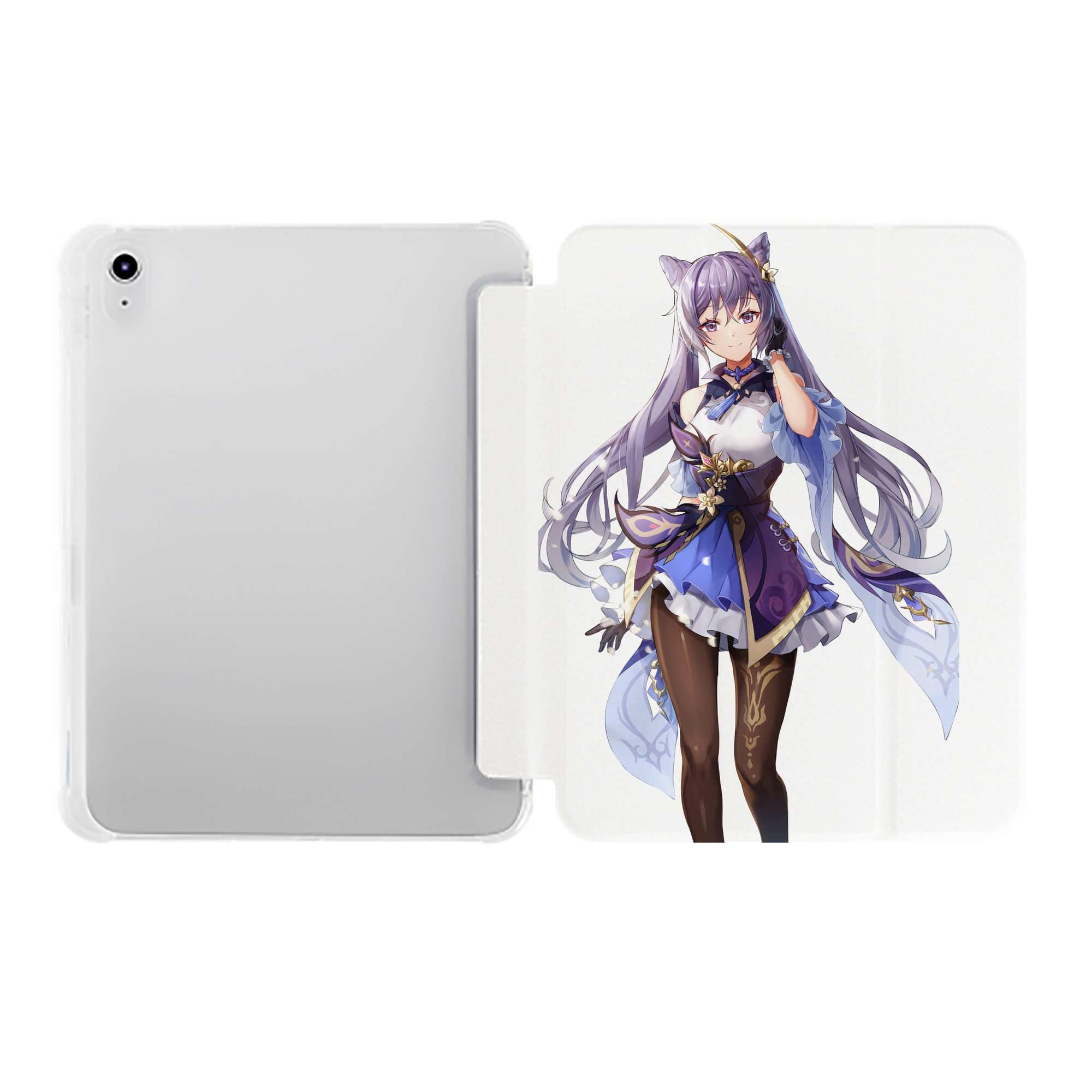 げんし神 刻晴 こくせい genshin Kokusei IPad ケース ペン収納付き 三つ折りスタンド PUレザー×シリコン 対応機種9.5/10.5/10.9インチ